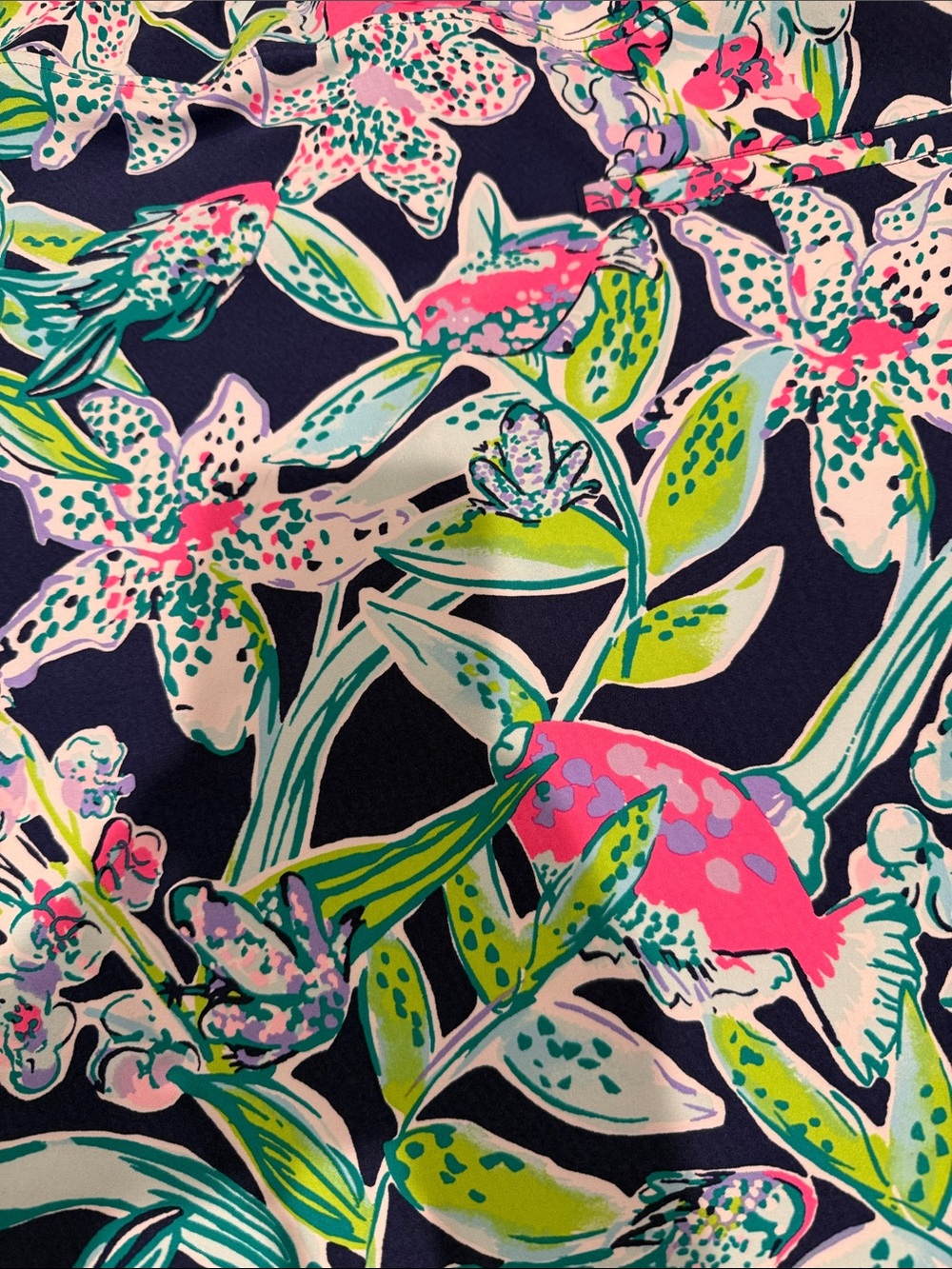 Lilly Pulitzer Navy Floral Lace-Trim Mini Skirt - Picture 2 of 4